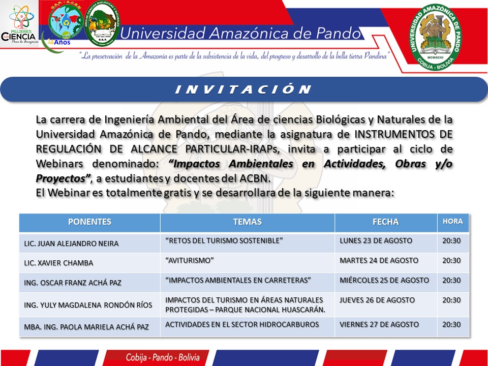 WEBINAR: "IMPACTOS DEL TURISMO EN AREAS NATURALES PROTEGIDAS - PARQUE NACIONAL HUASCARAN"